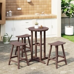 Westin Furniture Otto Outdoor Counter Height Bar Table and 3 Bar Stools, Dark Brown