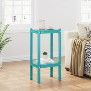 Westin Furniture Otto Outdoor Two Shelf Side Table, Turquoise