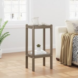 Westin Furniture Otto Outdoor Two Shelf Side Table, Weathered Wood