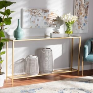Alessa Console Table, Metallic