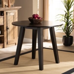 Baxton Studio Ela Dining Table, Dark Brown, Wood