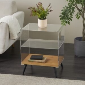 Bayberry Lane Shelf Accent Table with Base, Clear