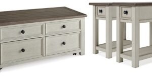 Bolanburg Coffee Table with 2 End Tables, Two-tone