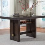 Burkhaus Counter Height Dining Table, Dark Brown, Wood