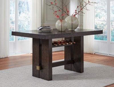 Burkhaus Counter Height Dining Table, Dark Brown, Wood