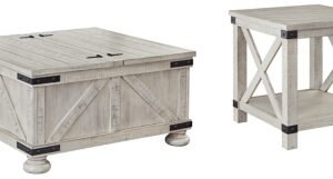 Carynhurst Coffee Table with 1 End Table, Whitewash