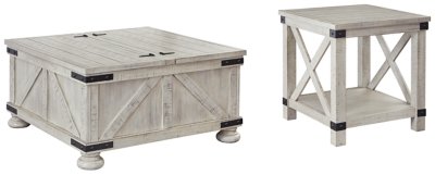 Carynhurst Coffee Table with 1 End Table, Whitewash