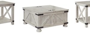Carynhurst Coffee Table with 2 End Tables, Whitewash