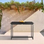Cayman Outdoor Patio Bar Height Dining Table, Black