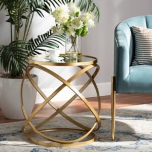 Desma End Table, Metallic