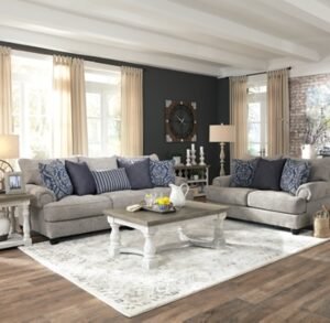 Havalance Coffee Table with 2 End Tables, Gray/White