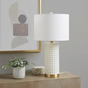 Ink+Ivy Grace Ivy Table Lamp, White/Gold