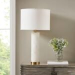 Ink+Ivy Prague Table Lamp, White/Gold