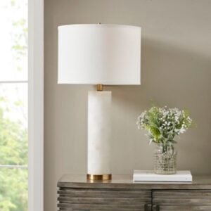 Ink+Ivy Prague Table Lamp, White/Gold