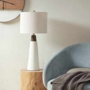 Ink+Ivy Tristan Table Lamp, White/Cream