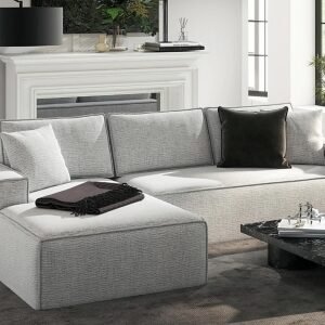 Jennifer Taylor Home Brenley 2-Piece Sectional Sofa, Ash Gray
