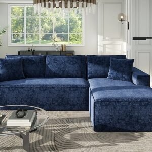 Jennifer Taylor Home Brenley 2-Piece Sectional Sofa, Twilight Navy