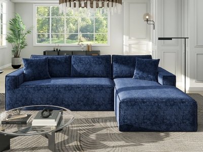 Jennifer Taylor Home Brenley 2-Piece Sectional Sofa, Twilight Navy