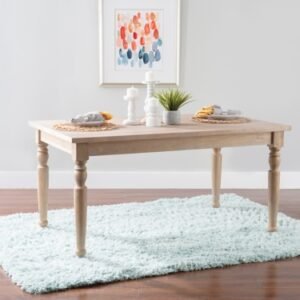 Linon Ivey Rectangle Dining Table, Light Natural Brown