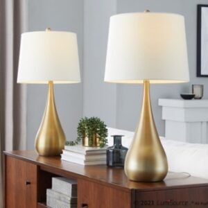LumiSource Pebble Table Lamp (Set of 2), Gold