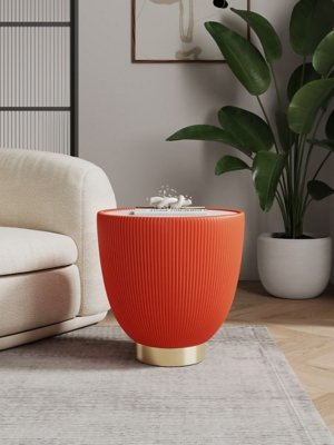 Manhattan Comfort Anderson Accent End Table, Orange