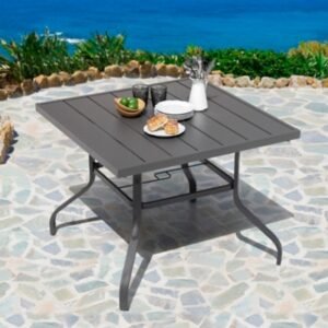 Nuu Garden Square Outdoor Dining Table, Gray