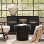 Relaxed Elegance Thorndale Round Wood Side Table, Black