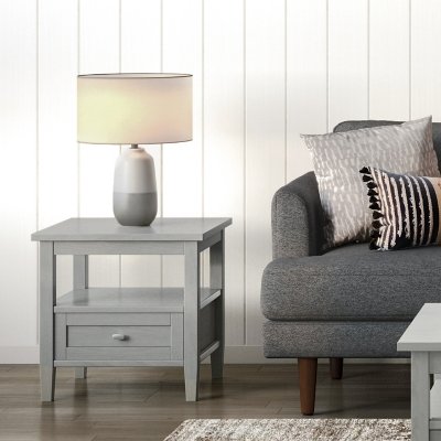 Simpli Home Warm Shaker End Table, Fog Gray
