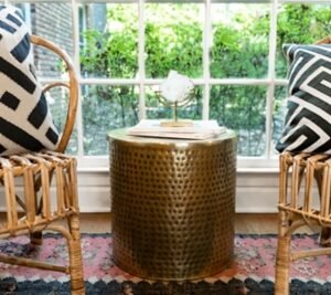 Storied Home 17" Coffee Table, Brass