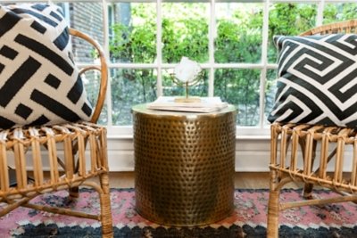 Storied Home 17" Coffee Table, Brass