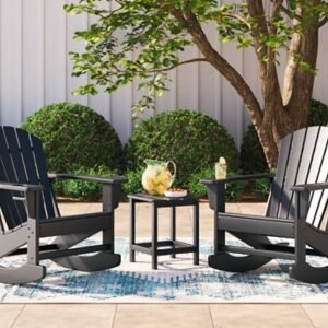 Sundown Treasure 2 Outdoor Chairs with End Table, Black