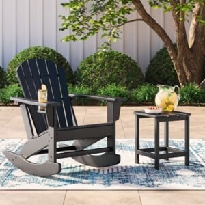 Sundown Treasure Outdoor Chair with End Table, Black
