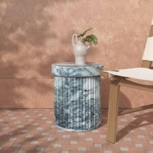 TOV Furniture Serafina Outdoor Side Table, Marble