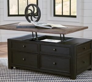 Tyler Creek Coffee Table with 1 End Table, Grayish Brown/Black