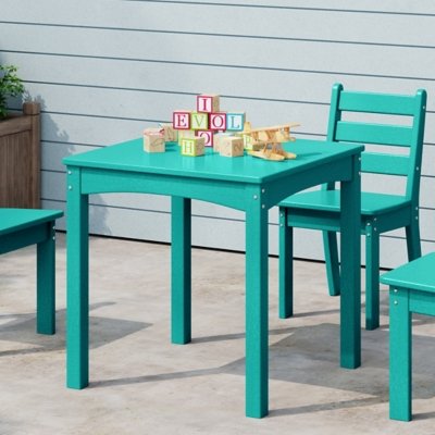 Westin Furniture Garden Party Kids Outdoor Dining Table, Turquoise