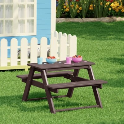 Westin Furniture Laguna Kids Outdoor Picnic Table, Dark Brown