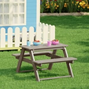 Westin Furniture Laguna Kids Outdoor Picnic Table, Weathered Wood
