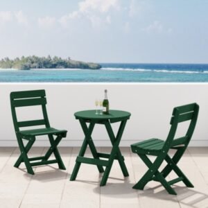Westin Furniture Laguna Outdoor Bistro Table and 2 Chairs, Dark Green