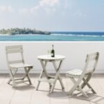 Westin Furniture Laguna Outdoor Bistro Table and 2 Chairs, Sand