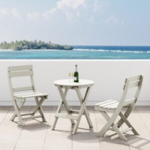 Westin Furniture Laguna Outdoor Bistro Table and 2 Chairs, Sand
