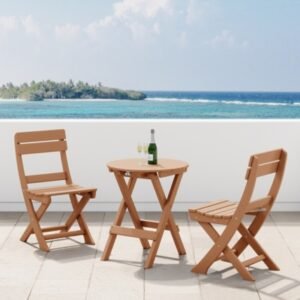 Westin Furniture Laguna Outdoor Bistro Table and 2 Chairs, Teak