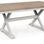 Westlinport 60"-78" Extendable Dining Table, Antique White/Natural, Wood