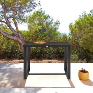 Alegria Outdoor Patio Bar Height Dining Table, Black