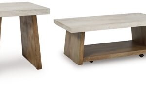 Brendalhouse Coffee Table with 1 End Table, Light Brown