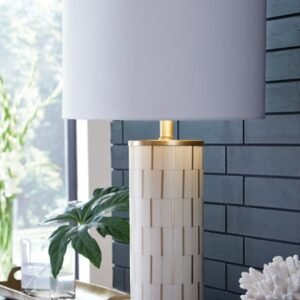 Faridworth Table Lamp, White/Gold Finish