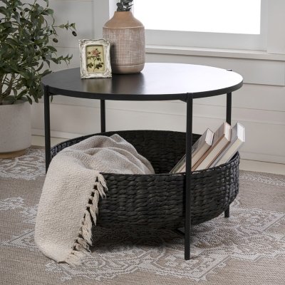 HAPPIMESS Carly Storage Coffee Table, Black