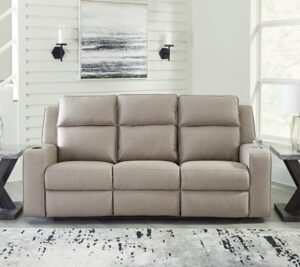Lavenhorne Manual Reclining Sofa with Drop Down Table, Pebble