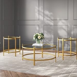 Pearlox Table (Set of 3), Gold