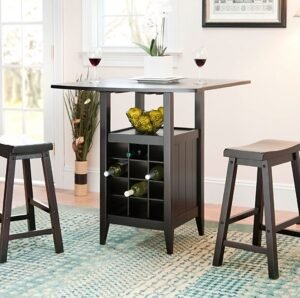Safavieh Casey Pub Table and 2 Barstools, Espresso