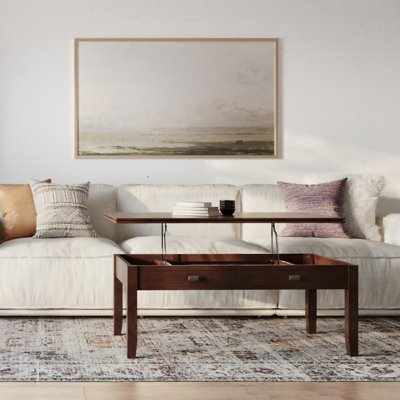 Simpli Home Artisan Lift Top Coffee Table, Russet Brown